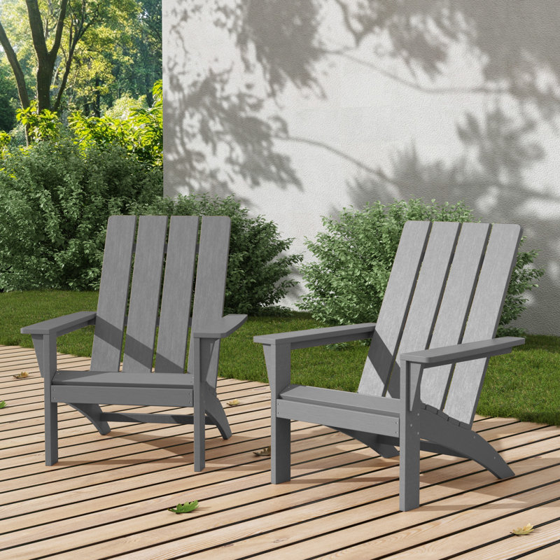Danese 2-Piece All-Weather HDPE Adirondack Chair, Gray
