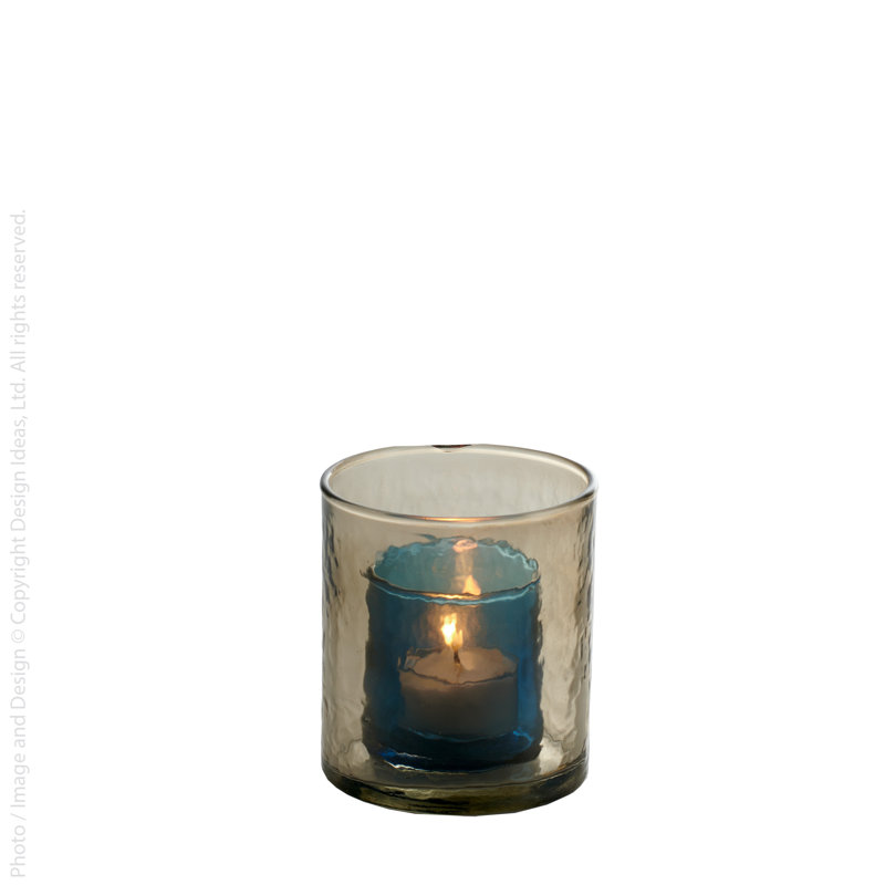 Porte-votive en verre ondulé, H 3,7 po x l 3,2 po x P 3,2 po