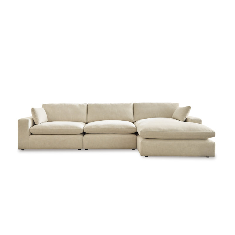Canapé modulaire Elyza, Accoudoir à droite (vu de face), 100 % polyester beige