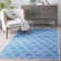 Kehr Lattice Moroccan Blue Machine Washable Area Rug