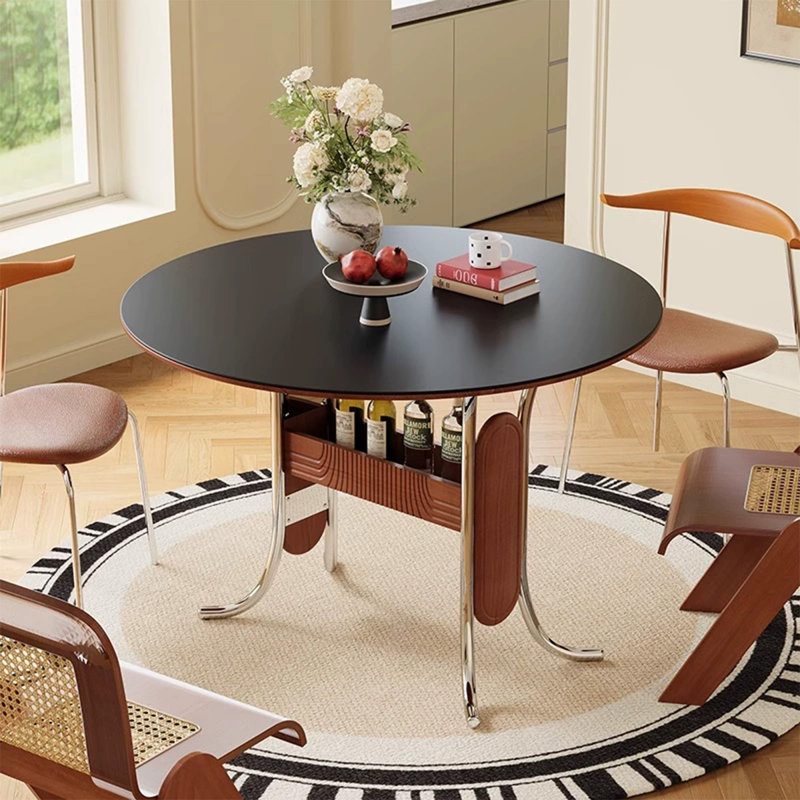 Table de salle à manger noire en pierre frittée, 29.53"H x 39.37"L x 39.37"W