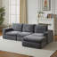 Canapé modulaire en L en velours côtelé sans méridienne de 99 po avec 3 coussins Boneless-271597876-271597872