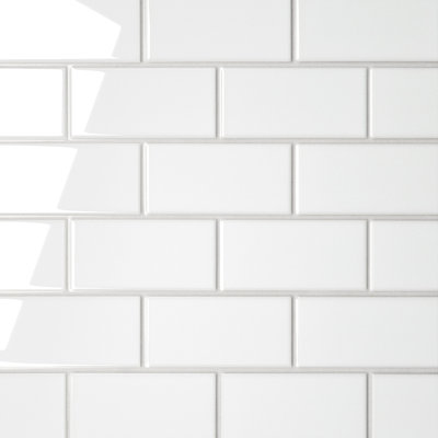 Le Cafe 2" x 4" Mesh Mount Glossy Porcelain Mosaic Tile