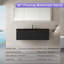 Ensemble de meuble-lavabo flottant mural 48 po en noyer fumé avec plateau en quartz noir-1670200010
