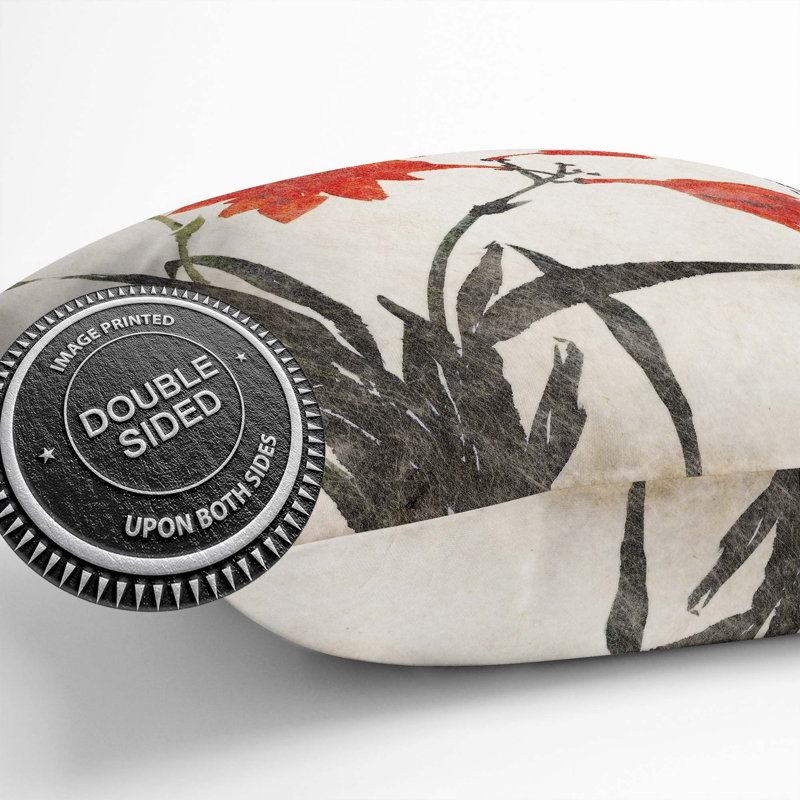 Floral Square Throw Cushion, 40cm H x 40cm W x 15cm D
