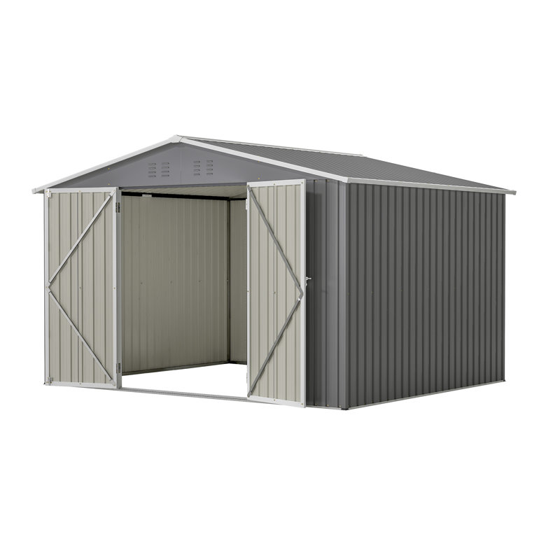 10X8 FT Outdoor Storage Shed, Gray