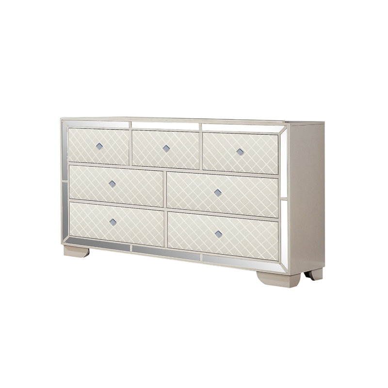 Commode 7 tiroirs Beaman, Beige