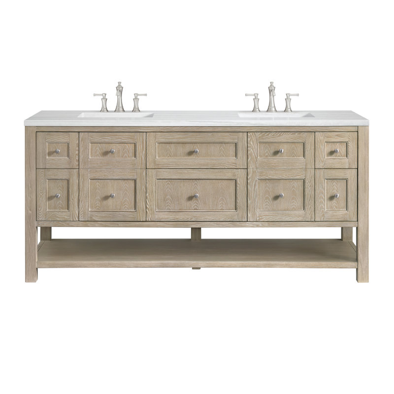 Breckenridge 72'' W Double Vanity, Whitewashed Oak, Lime Delight, 8" Widespread