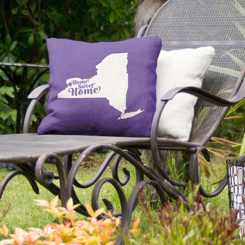 Coussin intérieur / extérieur Home Sweet, Buffle, 16 po x 1 po, Mauve