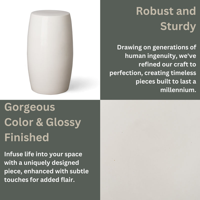 Honfleur Ceramic Accent Stool