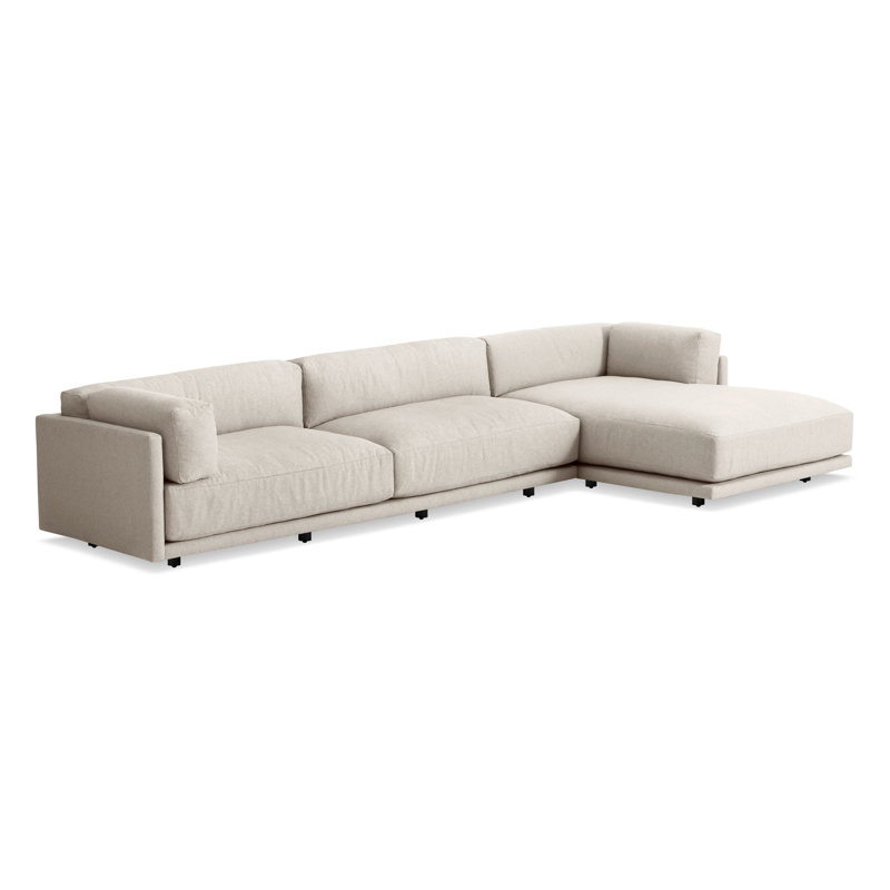 Sunday Sofa with Chaise, Right Hand Facing, Sanford Linen Polyester Blend
