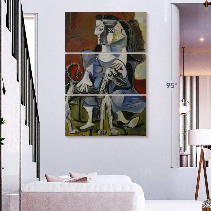 Avery Woman With Dog, 74" H x 48" W