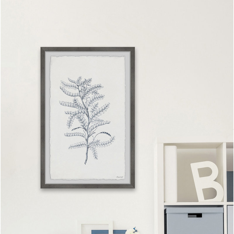Gray Leaves - Single Picture Frame Painting, 91cm H x 61cm W x 3.81cm D