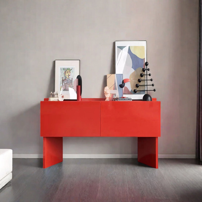 Console Modern Minimalist Art, H 30,71 po x l 43,31 po x P 15,75 po, Tangerine