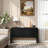 Denequa 63" Curved Sofa Entry Table with Two Cabinets, Modern Vintage Semi Circle Console Sofa Table-1408326106