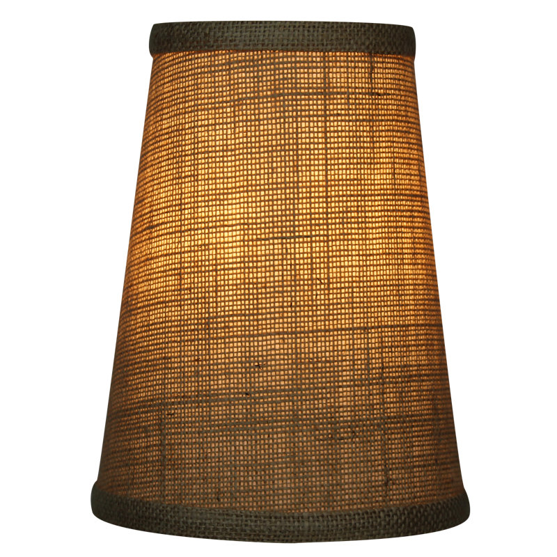8" H X 6" W Empire Lamp Shade -  (Spider Attachment) In Burlap Natural