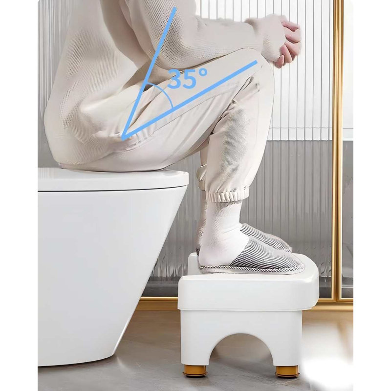 Tabouret de toilette réglable pour adulte, blanc