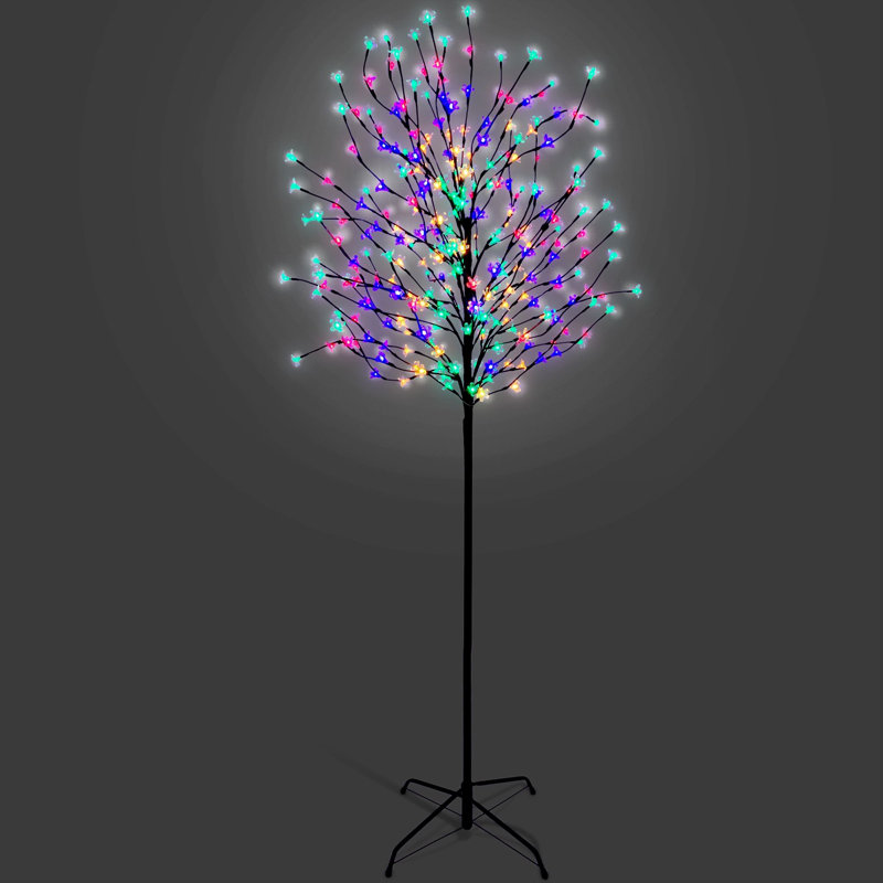 NETTA Cherry Blossom Tree with Built-In LEDs, 180cm x 40cm x 40cm, Multi-Colour