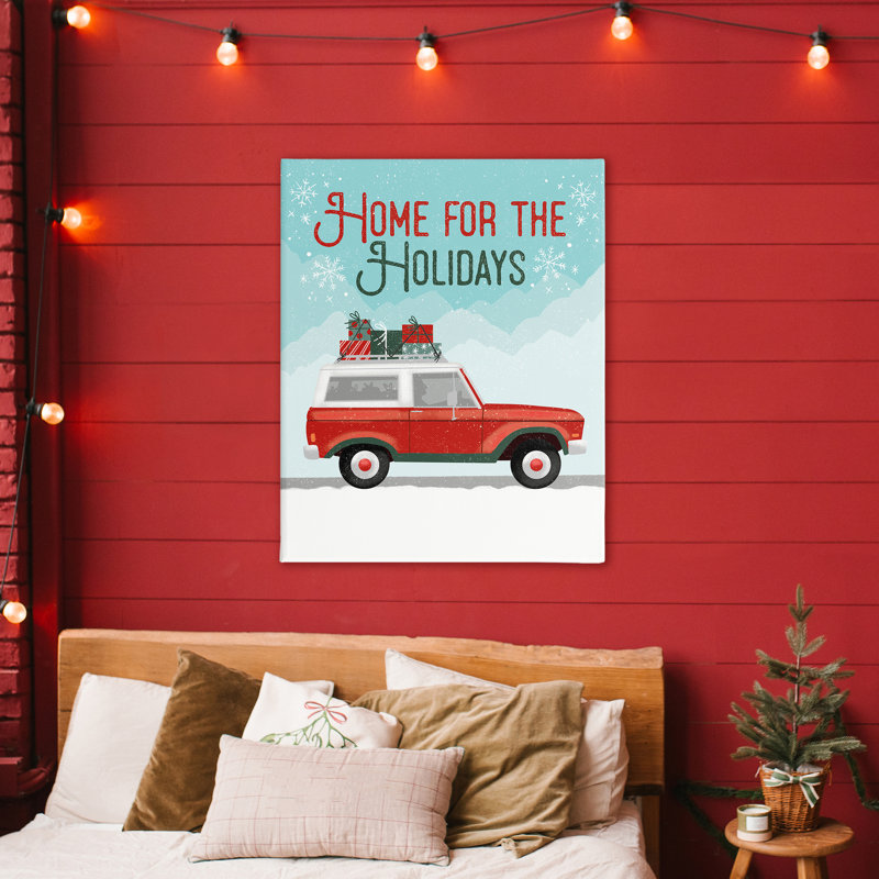 Toile rétro Home For Holiday, design par Jilly Jack Designs, H 48 po x l 36 po
