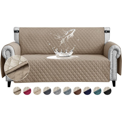 Sofa Covers Water Resistant Sofa Slipcovers 2 Seater Waterproof Reversible Anti-Slip Anti-Scratch Sofa Cover With Non Slip Elastic Straps For Dogs Cats Pets