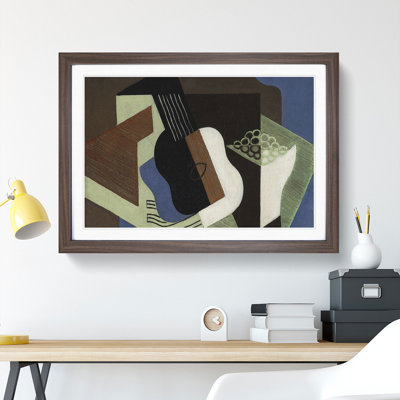 Guitar and Dish by Juan Gris - Framed Print