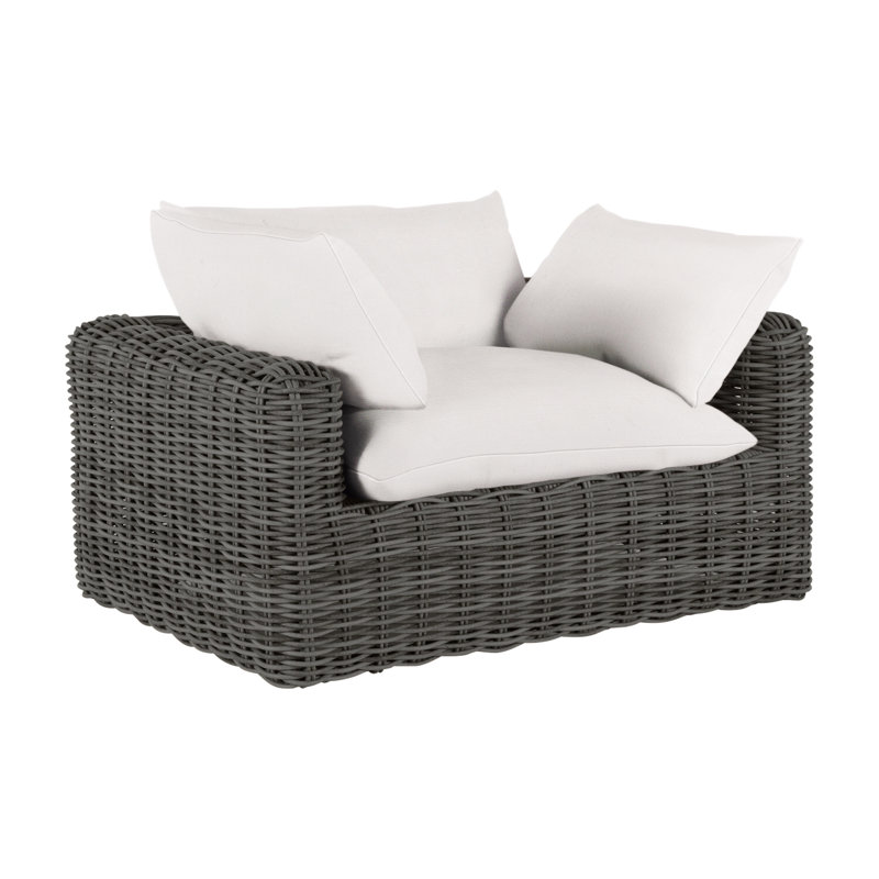Montecito Patio Chair with Cushions, Raffia, Natural White, Welt