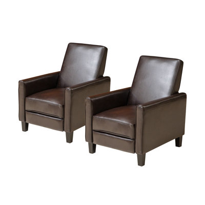 Neus 34" Wide Faux Leather Manual Club Recliner