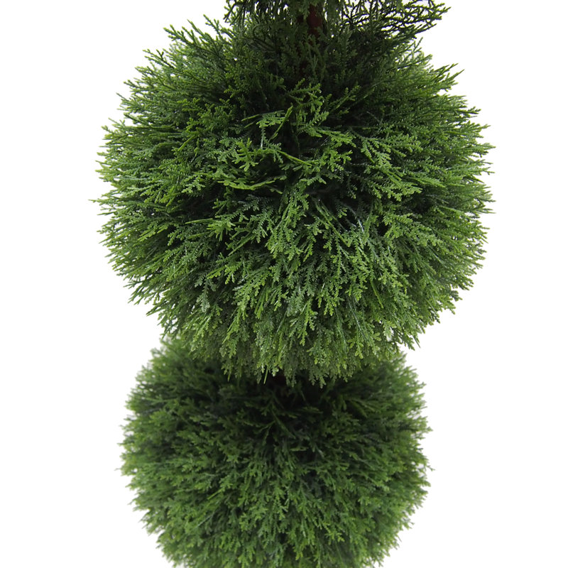 4' Artificial Triple Ball Green Cedar Topiary.