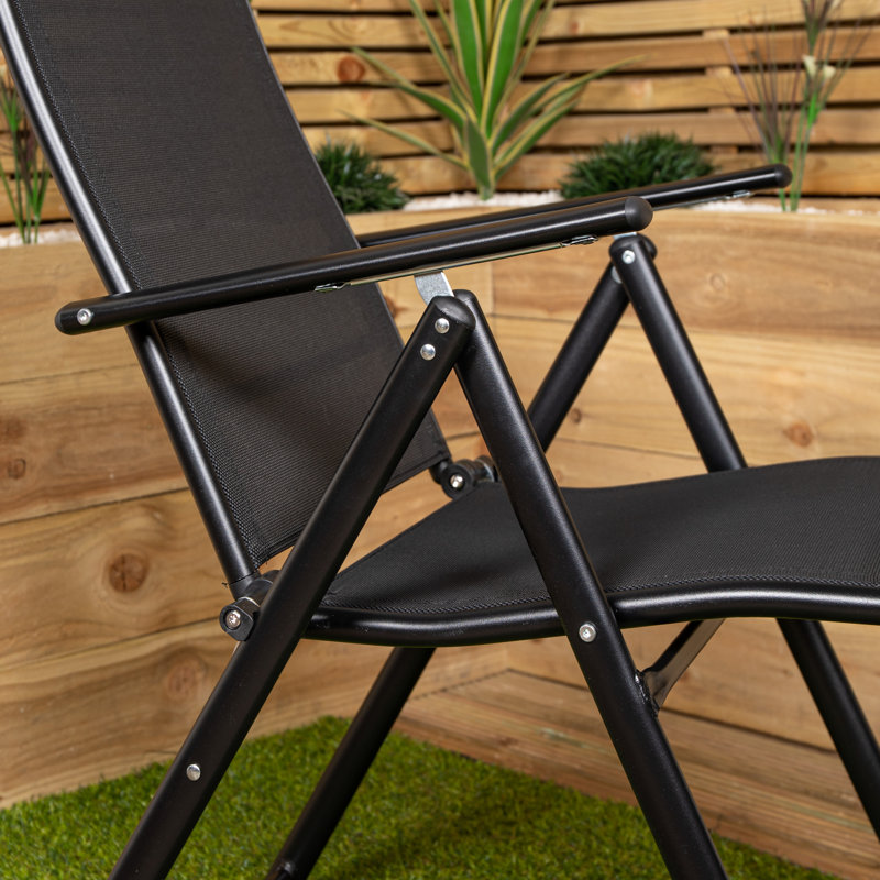 Foldable Outdoor Patio Dining Armchair, Black