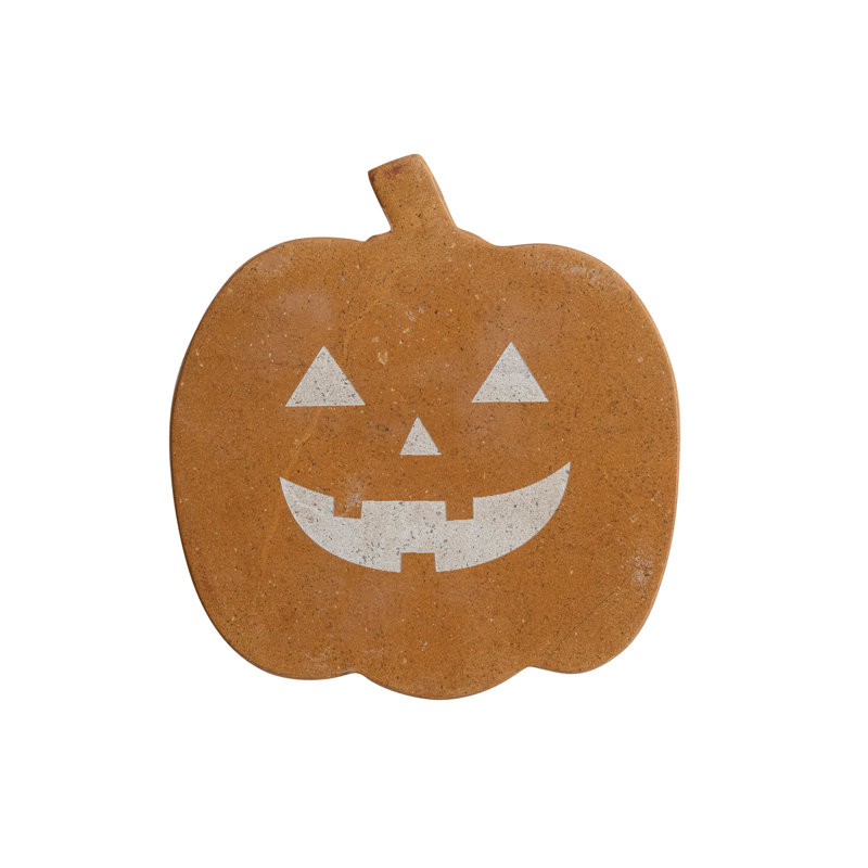 Etched Sandstone Pumpkin Serving Board