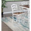 Ensemble de salle à manger blanc à hauteur de comptoir 5 pièces 4 chaises X