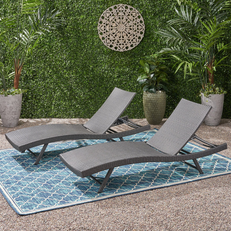 Ensemble de 2 chaises en osier Kauai Pe, Gris