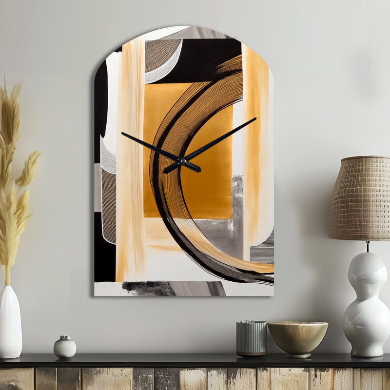 Horloge murale Glam Art Deco Abstract III - Arch Modern, Moyenne