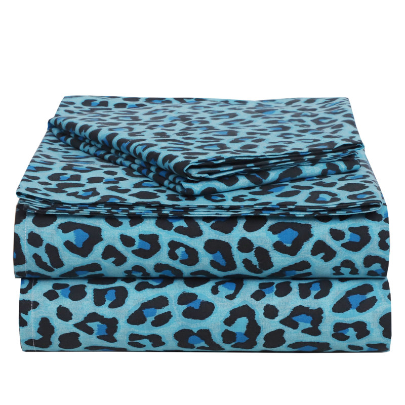 Ensemble de draps 100% coton 144 fils, Simple TG, Aqua