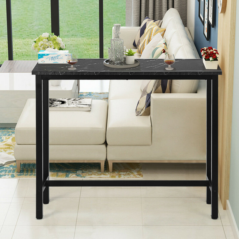 Metal Base Dining Table, Black