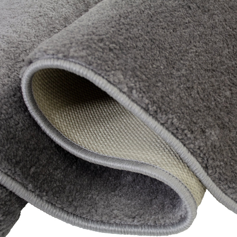 Custom Size Rug Solid Color Gray Medium Pile Slip Resistant, Runner 3' x 10'