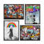 «Colorful Street Graffiti Banksy Kid», œuvre d'art moderne, impression encadrée, affiches, salle de bain, petit art mural-104788541-104788543