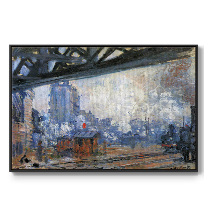 The Station Saint - Reproduction sur toile avec cadre flottant, Noir, H 17 po x l 25 po x P 2 po
