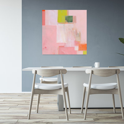 Carrés roses, art contemporain abstrait