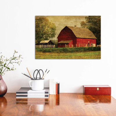 Red Barn - Wrapped Canvas Print