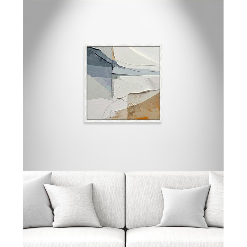 «Plastered IV» par Alonza Saunders, White Woodgrain, 23.5'' W x 23.5'' H, Framed Print