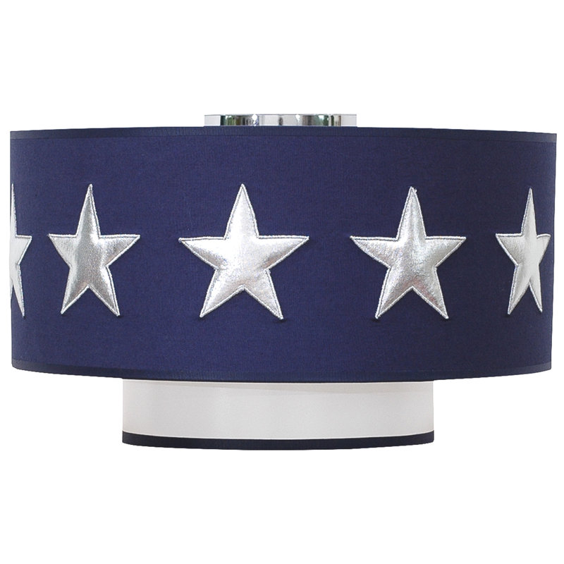 Desrochers Cotton Flush Mount, Dark Blue