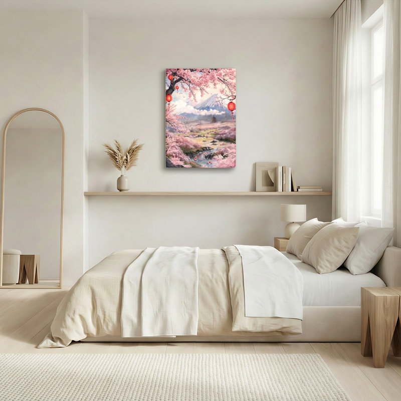 Ensemble de 1 tableau sur toile Fleurs de cerisier, 48"H x 36"W, Toile tendue