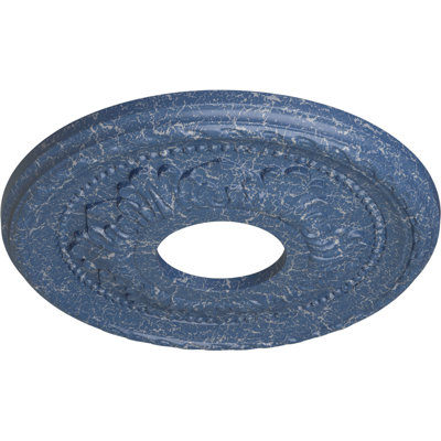 Médaillon de plafond Endurathane Palmetto, DE 12 1/8 po x P 3 1/2 po x P 1 po (convient aux auvents jusqu'à 4 7/8 po), fini craquelé Americana peint à la main