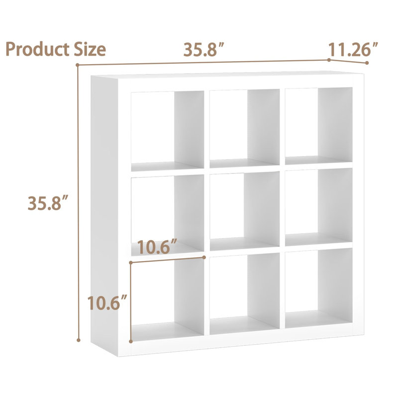 Storage Bookshelf - Multifunctional Display Shelf for Living Room, Bedroom & Home Office, White, 1 Pack