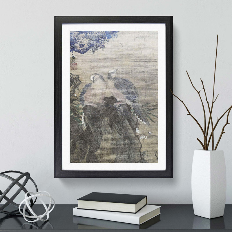 Birds by Lu Ji - Framed Print, 50cm H x 35cm W x 2cm D, Black
