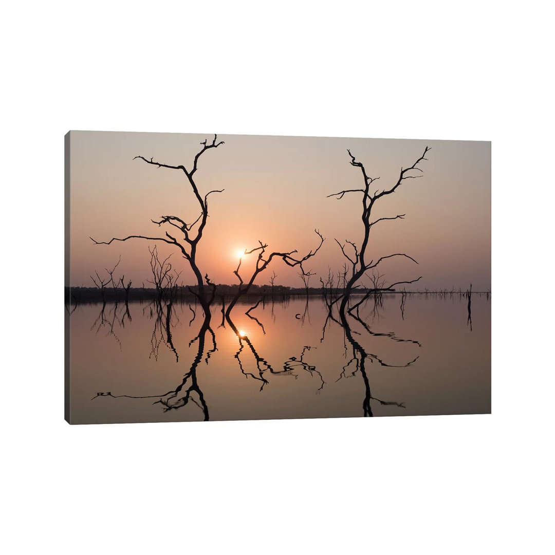 Africa, Zimbabwe, Matusadona National Park. Reflections On Lake Kariba by Jaynes Gallery - Wrapped Canvas Print