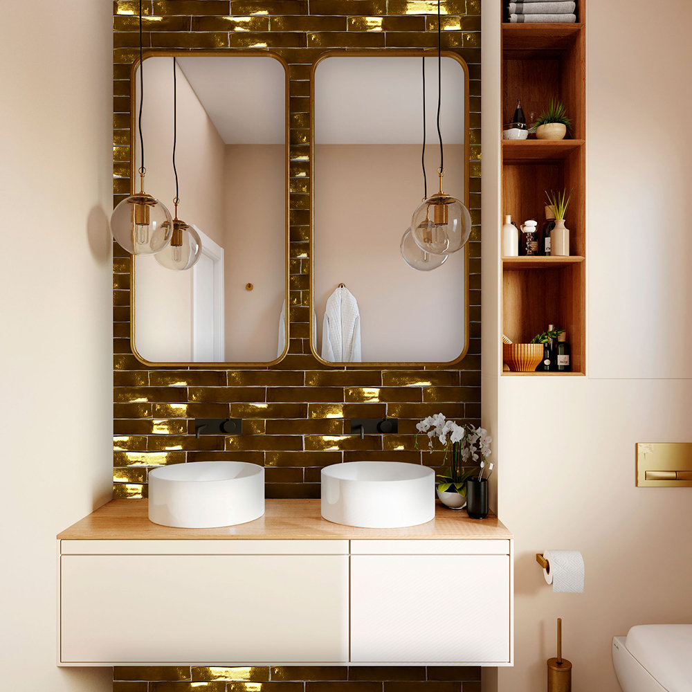 Lake Como 2" x 10" Glossy Tile, Gold