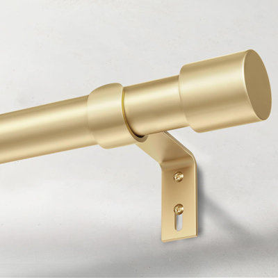 Heavy Duty Curtain Rods For Windows 66 To 120 Inch, 1 Inch Gold Curtain Rod Adjustable, Decorative Long Curtains Rods With Metal Finials, Easy Installation And Modern Design (A2,Gold,30"-120")