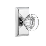 Studio Plate with Round Clear Crystal Door Knob